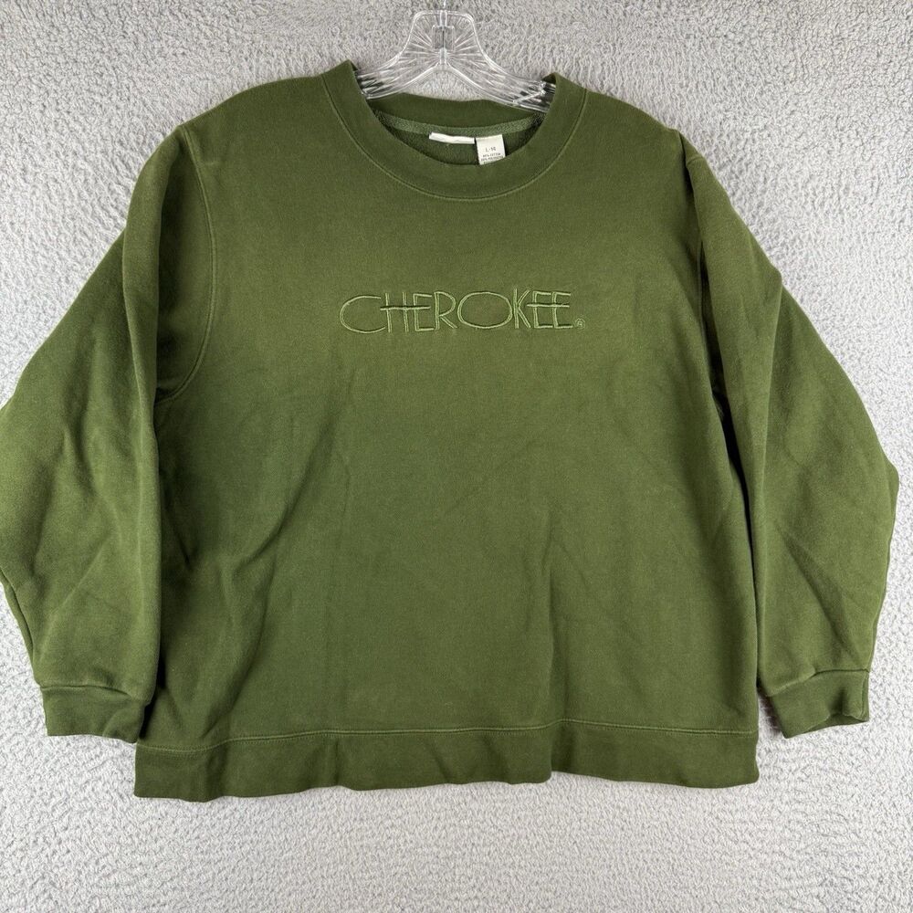 Vintage Cherokee Sweatshirt Large Cherokee Embroidery Sweater Green
